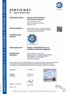 Urkunde zur Zertifizierung
